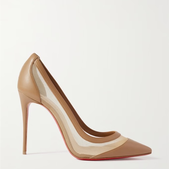 Christian Louboutin Galativi 100 Leather And Mesh Pumps